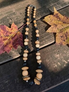 Wood Bead Earth Tone Necklace